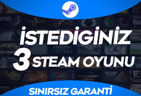 Steam İstediğiniz 3 Oyun + Süresiz Garanti