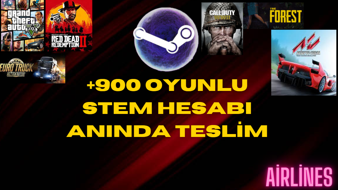 ⭐+900 OYUNLU STEAM HESABI GTA-RDR⭐